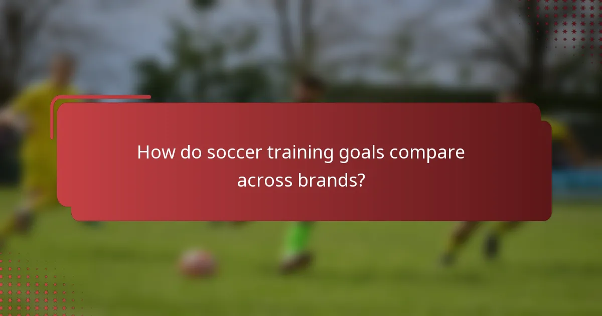 How do soccer training goals compare across brands?
