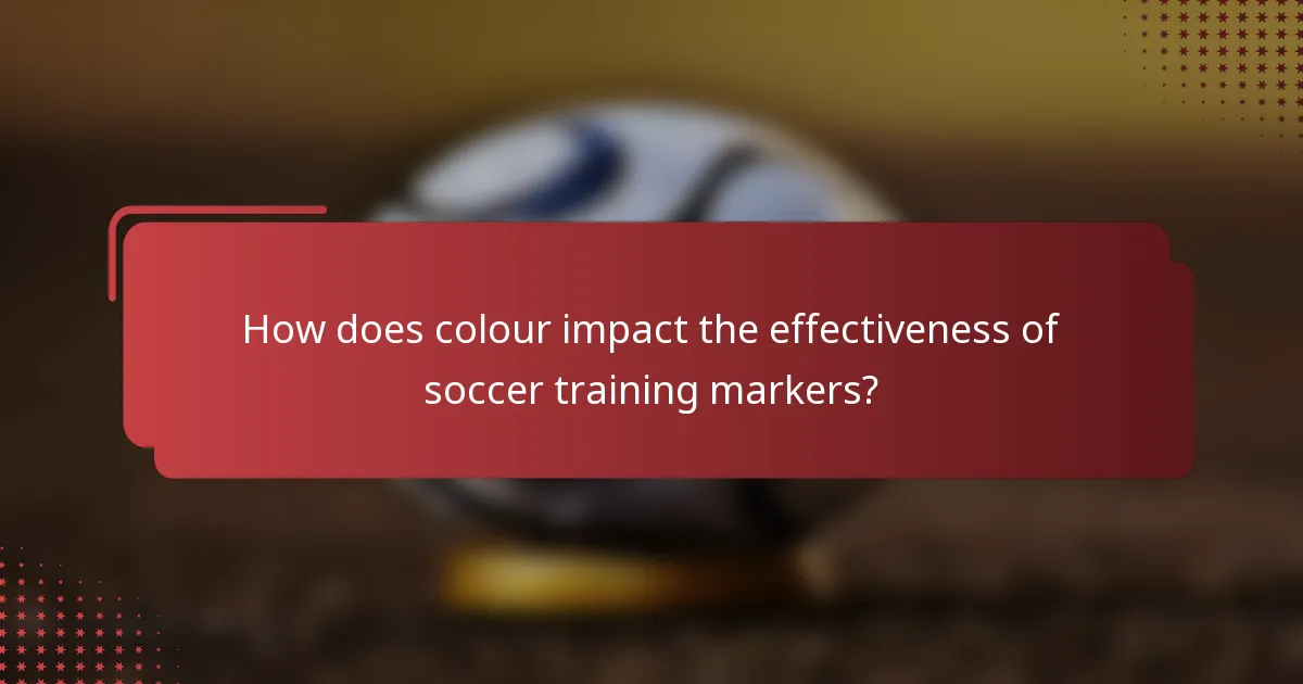How does colour impact the effectiveness of soccer training markers?