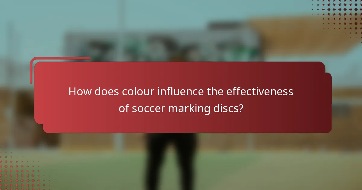 How does colour influence the effectiveness of soccer marking discs?