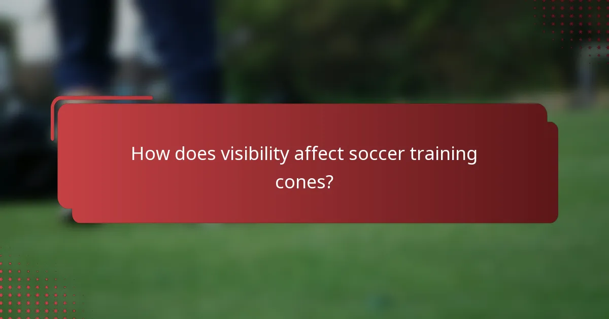 How does visibility affect soccer training cones?