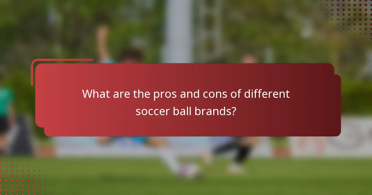 What are the pros and cons of different soccer ball brands?