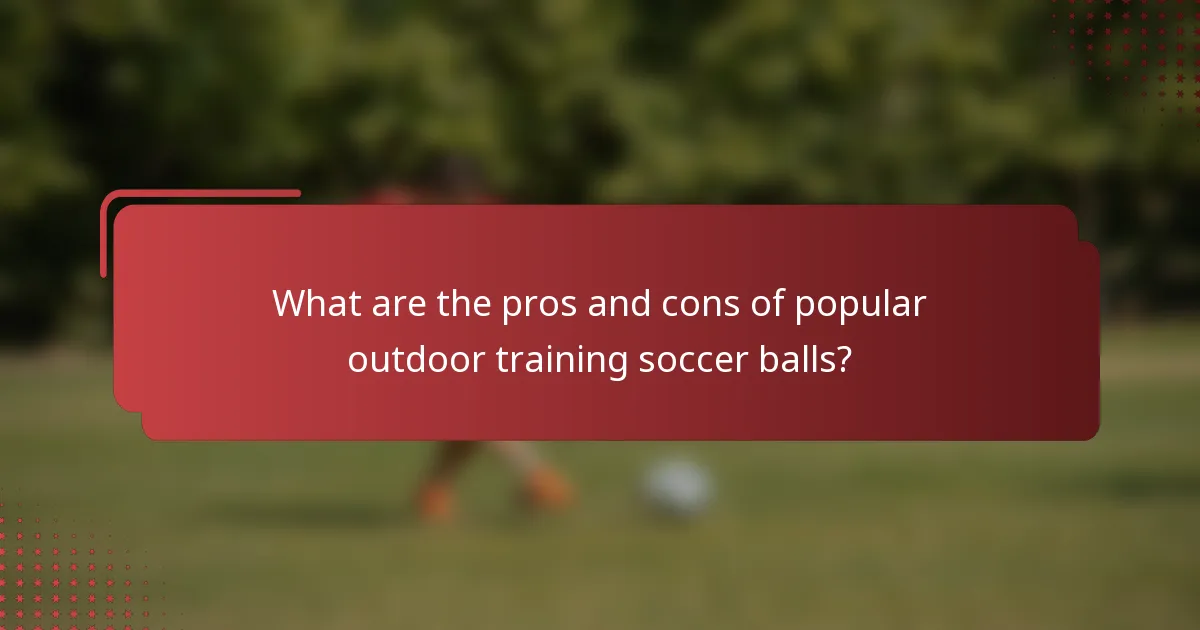 What are the pros and cons of popular outdoor training soccer balls?