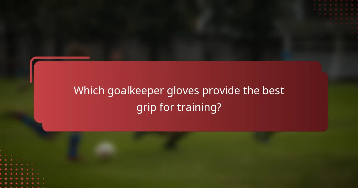 Which goalkeeper gloves provide the best grip for training?