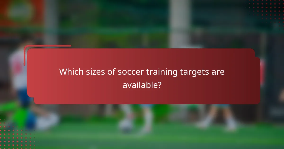 Which sizes of soccer training targets are available?